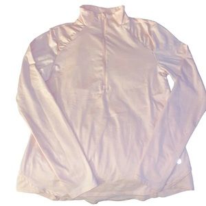 Apana Pale Pink 1/4 Zip Pull Over Workout Long Sleeve Top Size Medium EUC